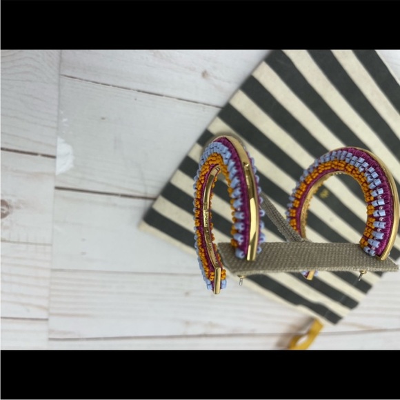 Lele Sadoughi Beaded Gold Hoops - Picture 2 of 4